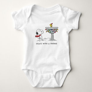 Peanuts   Snoopy & Woodstock Decorated Bird Bath Baby Bodysuit