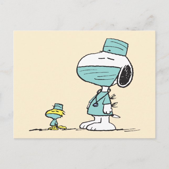 Peanuts | Snoopy & Woodstock Doctors Postcard (Front)