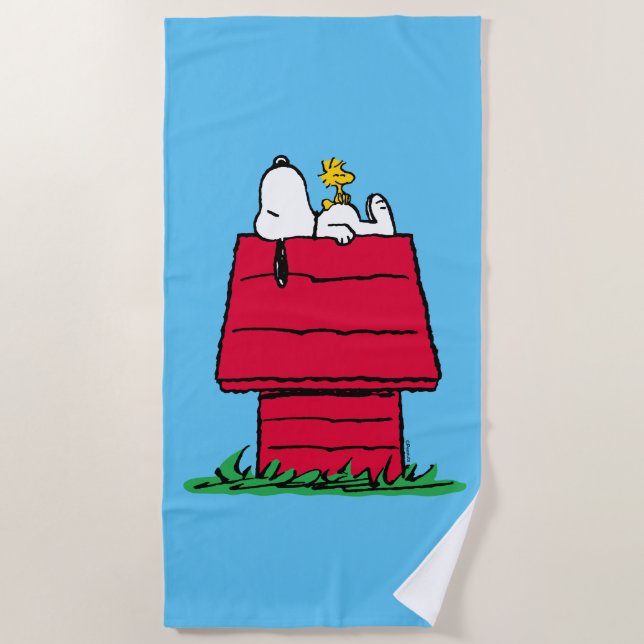 Peanuts | Snoopy & Woodstock Doghouse Beach Towel (Front)