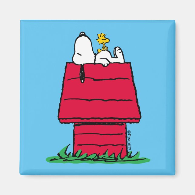 Peanuts | Snoopy & Woodstock Doghouse Magnet (Front)