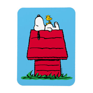 Peanuts   Snoopy & Woodstock Doghouse Magnet
