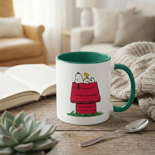 Peanuts   Snoopy & Woodstock Doghouse Mug