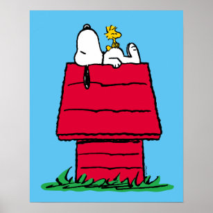 Peanuts   Snoopy & Woodstock Doghouse Poster