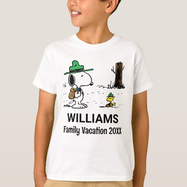 Peanuts | Snoopy & Woodstock Family Vacation T-Shirt (Front)
