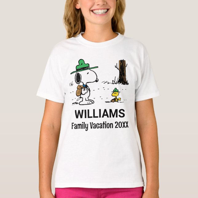 Peanuts | Snoopy & Woodstock Family Vacation T-Shirt (Front)