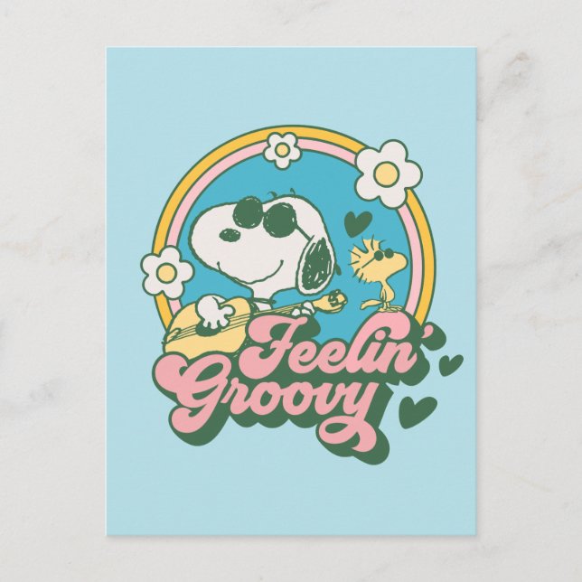Peanuts | Snoopy & Woodstock Feelin' Groovy Postcard (Front)