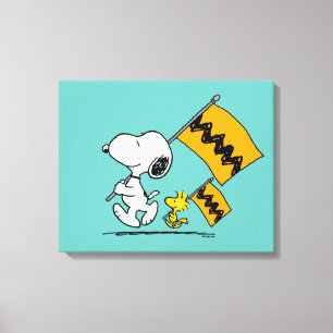 Peanuts   Snoopy & Woodstock Flags Canvas Print