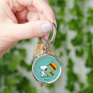 Peanuts   Snoopy & Woodstock Flags Key Ring