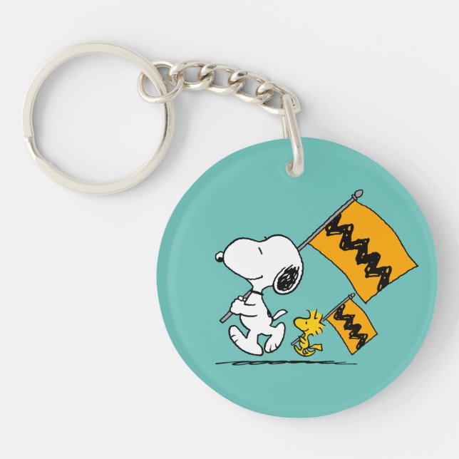 Peanuts | Snoopy & Woodstock Flags Key Ring (Front)