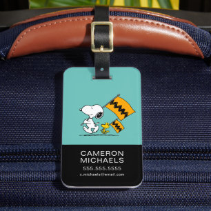 Peanuts   Snoopy & Woodstock Flags Luggage Tag