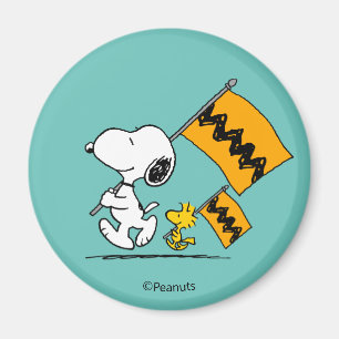 Peanuts   Snoopy & Woodstock Flags Magnet