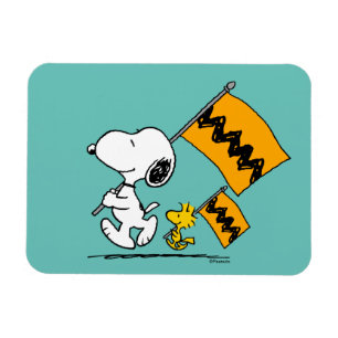 Peanuts   Snoopy & Woodstock Flags Magnet