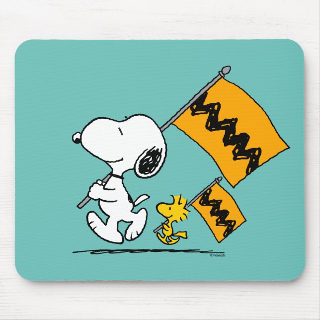 Peanuts | Snoopy & Woodstock Flags Mouse Mat (Front)