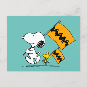 Peanuts   Snoopy & Woodstock Flags Postcard