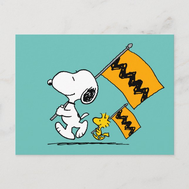 Peanuts | Snoopy & Woodstock Flags Postcard (Front)