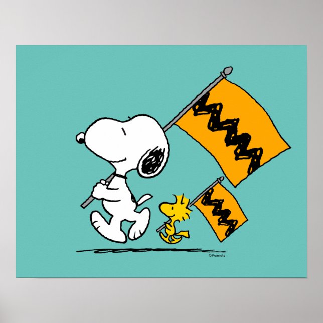 Peanuts | Snoopy & Woodstock Flags Poster (Front)