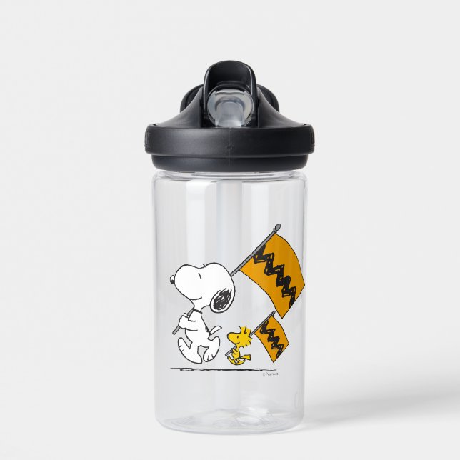 Peanuts | Snoopy & Woodstock Flags Water Bottle (Front)