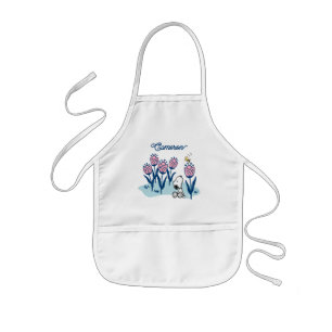 Peanuts Snoopy & Woodstock Flower Add Your Name Kids Apron