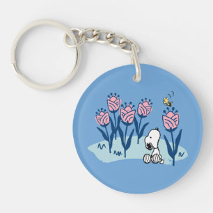 Peanuts   Snoopy & Woodstock Flower Garden Key Ring