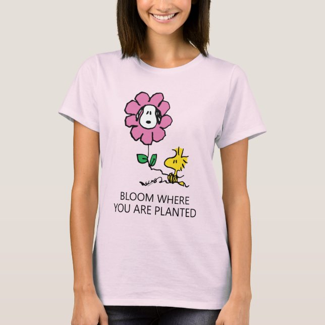 Peanuts | Snoopy & Woodstock Flower T-Shirt (Front)