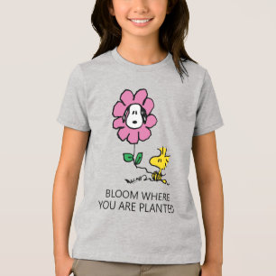 Peanuts   Snoopy & Woodstock Flower Tri-Blend Shirt
