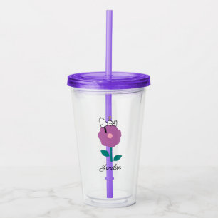 Peanuts Snoopy & Woodstock Flower Whistle Acrylic Tumbler