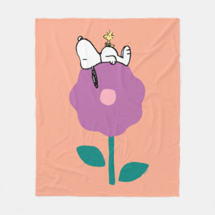 Peanuts   Snoopy & Woodstock Flower Whistle Fleece Blanket