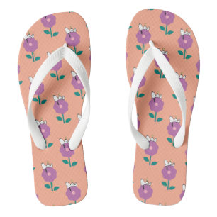 Peanuts Snoopy & Woodstock Flower Whistle Flip Flops