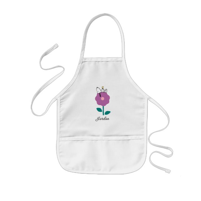 Peanuts | Snoopy & Woodstock Flower Whistle Kids Apron (Front)