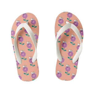 Peanuts Snoopy & Woodstock Flower Whistle Kid's Flip Flops
