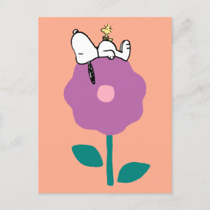 Peanuts   Snoopy & Woodstock Flower Whistle Postcard