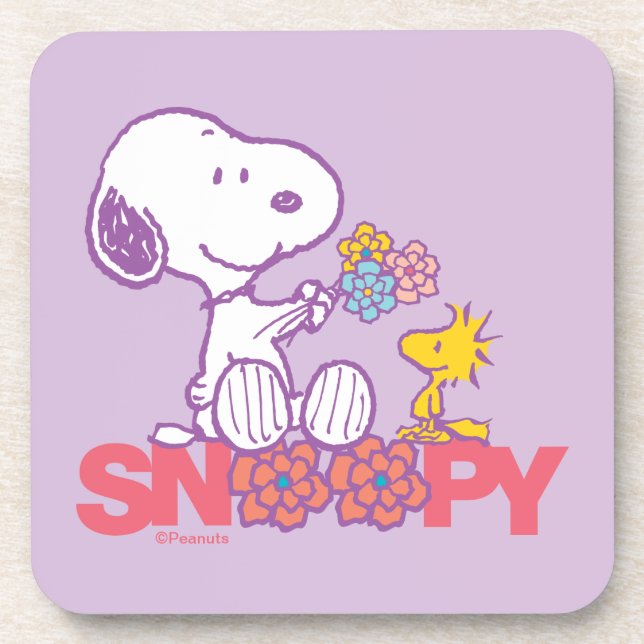 Peanuts | Snoopy & Woodstock Flowers Coaster (Front)