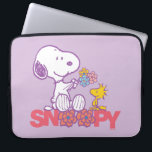 Peanuts | Snoopy & Woodstock Flowers Laptop Sleeve<br><div class="desc">Check out this fun Peanuts design featuring Snoopy and Woodstock.</div>