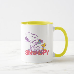 Peanuts   Snoopy & Woodstock Flowers Mug