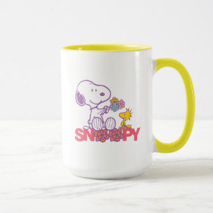Peanuts Snoopy & Woodstock Flowers Mug