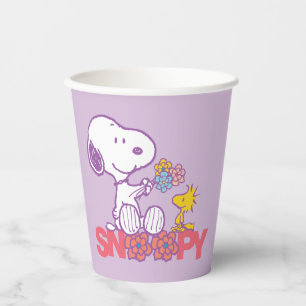 Peanuts   Snoopy & Woodstock Flowers Paper Cups