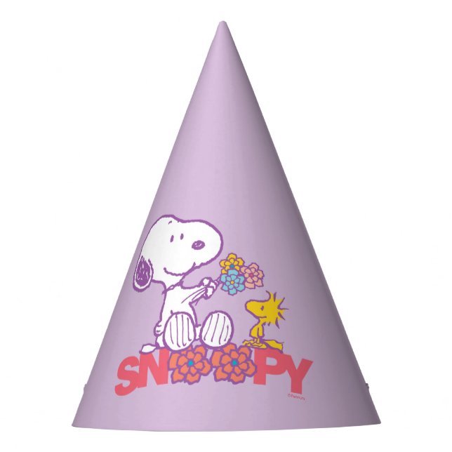 Peanuts | Snoopy & Woodstock Flowers Party Hat (Front)