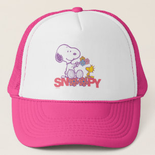Peanuts Snoopy & Woodstock Flowers Trucker Hat
