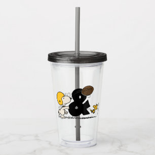 Peanuts Snoopy & Woodstock Football Acrylic Tumbler