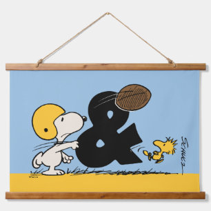 Peanuts Snoopy & Woodstock Football Hanging Tapestry