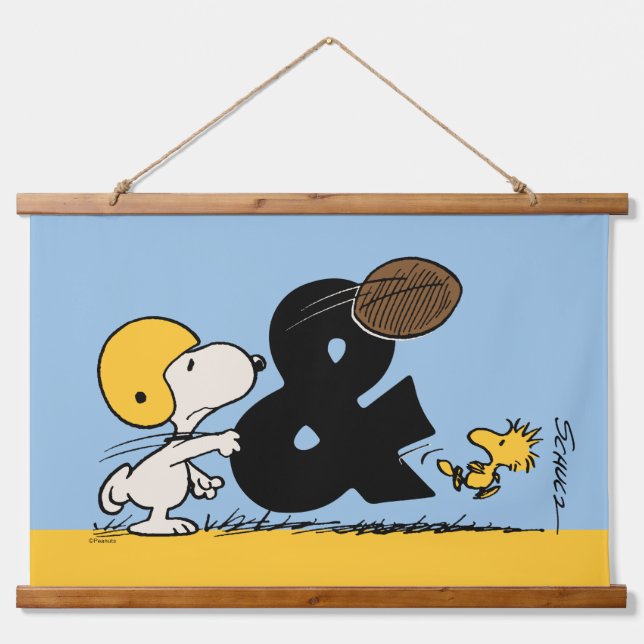 Peanuts | Snoopy & Woodstock Football Hanging Tapestry (Front)
