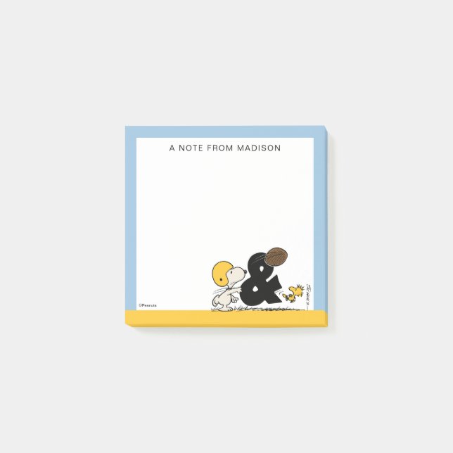 Peanuts | Snoopy & Woodstock Football Post-it Notes (Front)