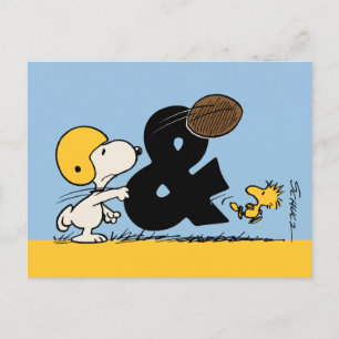 Peanuts   Snoopy & Woodstock Football Postcard