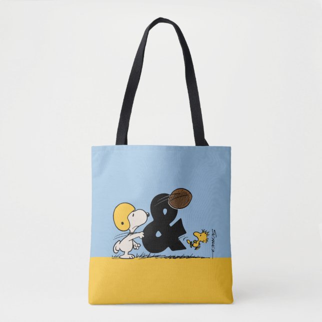 Peanuts | Snoopy & Woodstock Football Tote Bag (Front)