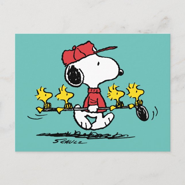 Peanuts | Snoopy, Woodstock & Friends Golf Postcard (Front)