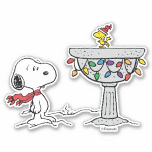 Peanuts   Snoopy & Woodstock Frozen Birdbath