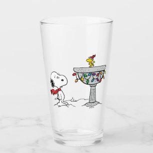 Peanuts Snoopy & Woodstock Frozen Birdbath Glass