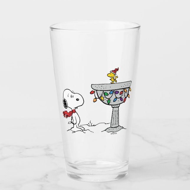 Peanuts | Snoopy & Woodstock Frozen Birdbath Glass (Front)