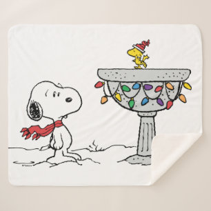 Peanuts   Snoopy & Woodstock Frozen Birdbath Sherpa Blanket