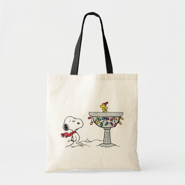 Peanuts | Snoopy & Woodstock Frozen Birdbath Tote Bag (Front)